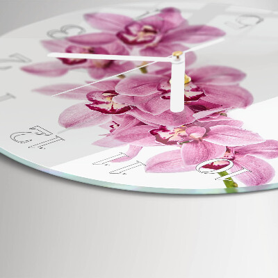 Reloj de pared redondo Orquídea