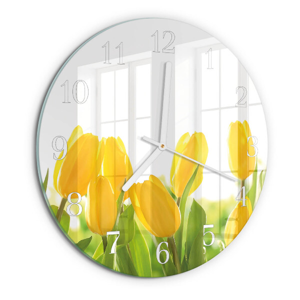 Reloj de pared redondo tulipanes