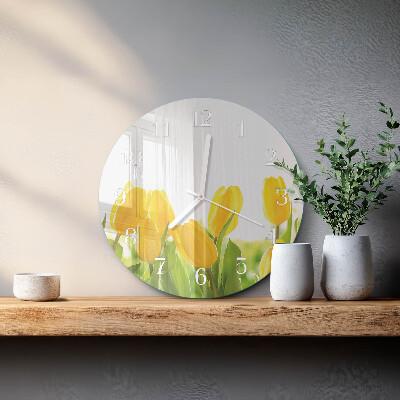 Reloj de pared redondo tulipanes
