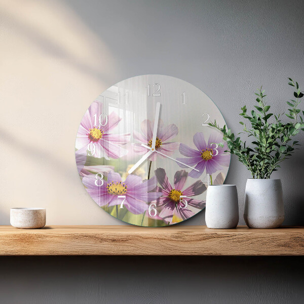Reloj de pared redondo Flores