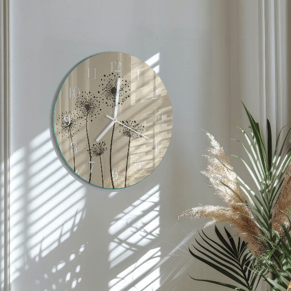 Reloj de pared redondo Flores