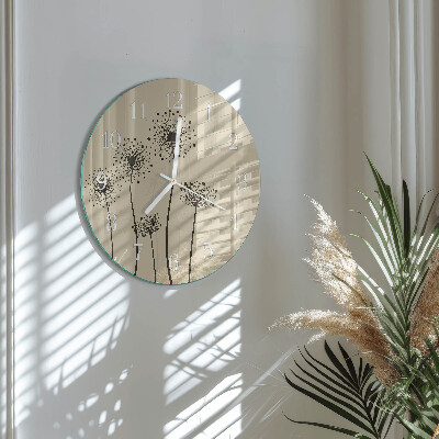 Reloj de pared redondo Flores