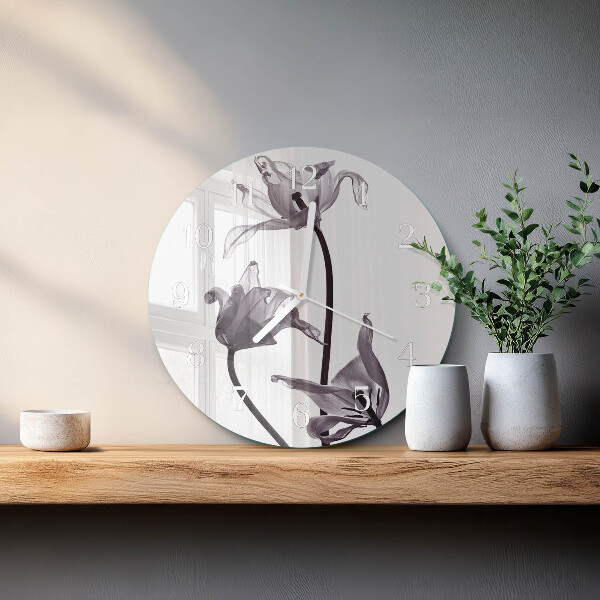 Reloj de pared redondo Flores