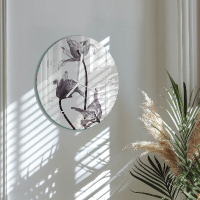 Reloj de pared redondo Flores