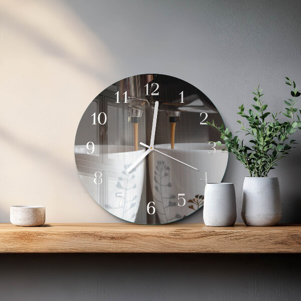 Reloj de pared redondo Cafetera