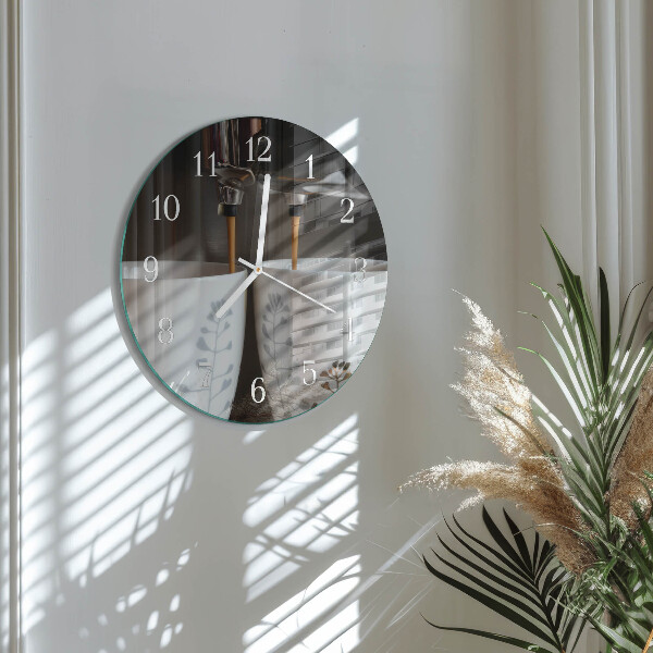 Reloj de pared redondo Cafetera