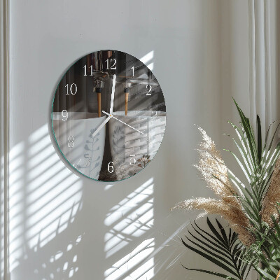 Reloj de pared redondo Cafetera