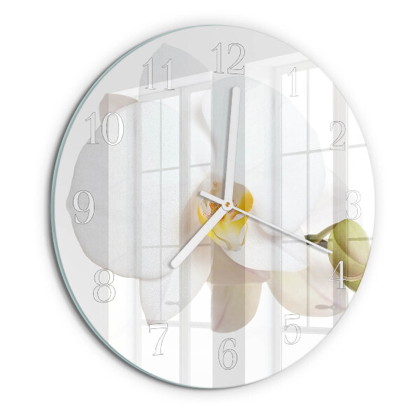 Reloj de pared redondo Orquídea
