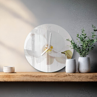 Reloj de pared redondo Orquídea