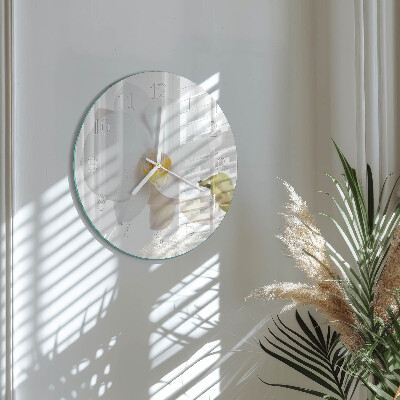 Reloj de pared redondo Orquídea