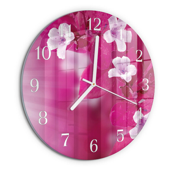 Reloj de pared redondo Flores