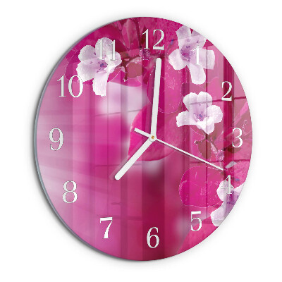 Reloj de pared redondo Flores