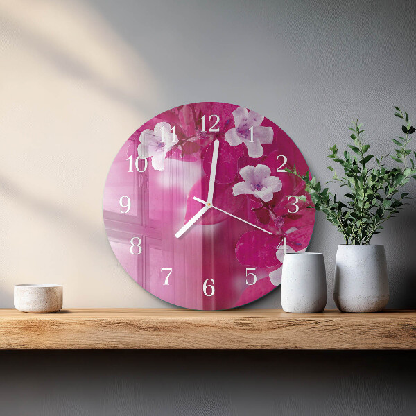 Reloj de pared redondo Flores