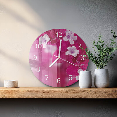 Reloj de pared redondo Flores