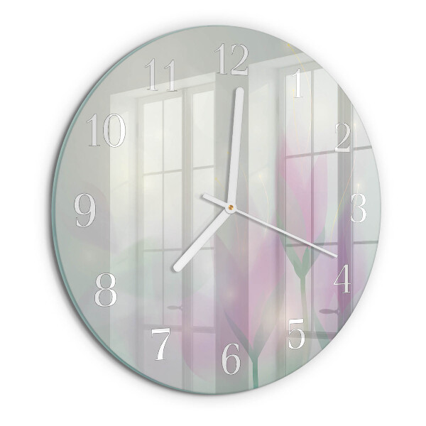 Reloj de pared redondo Flores