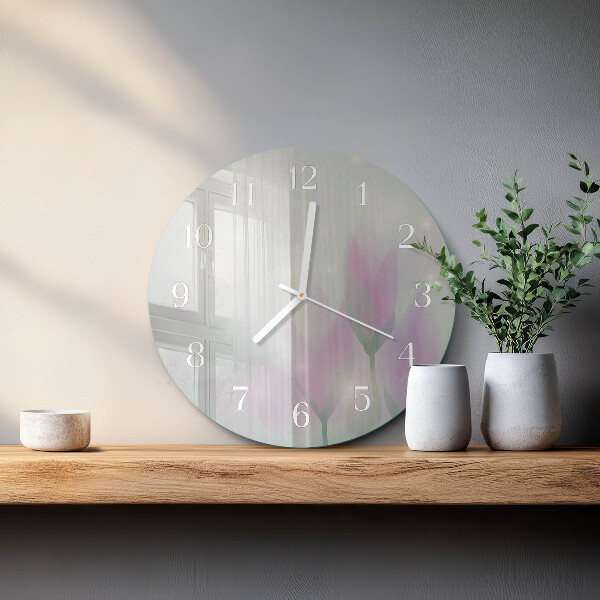 Reloj de pared redondo Flores
