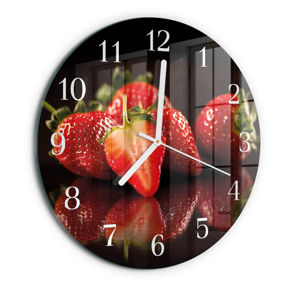 Reloj de pared redondo fresas
