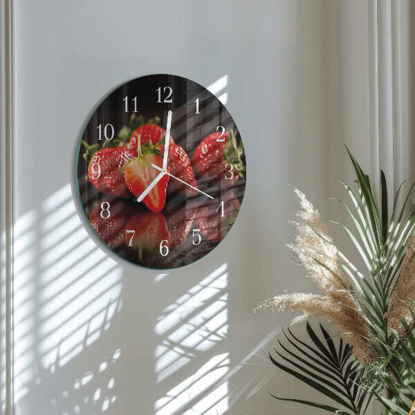 Reloj de pared redondo fresas