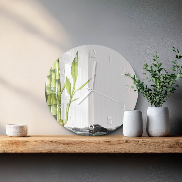 Reloj de pared redondo Bambú