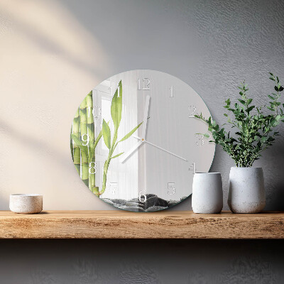 Reloj de pared redondo Bambú
