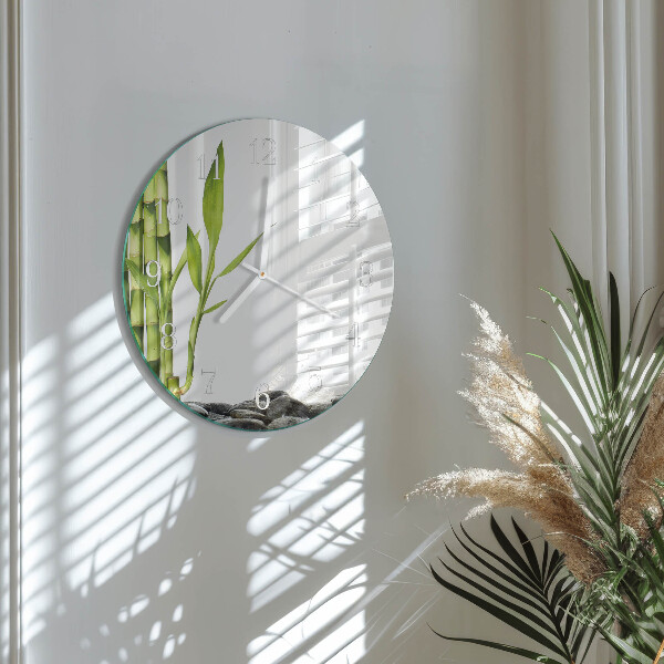 Reloj de pared redondo Bambú