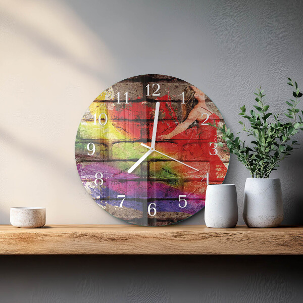 Reloj de pared redondo Ladrillo
