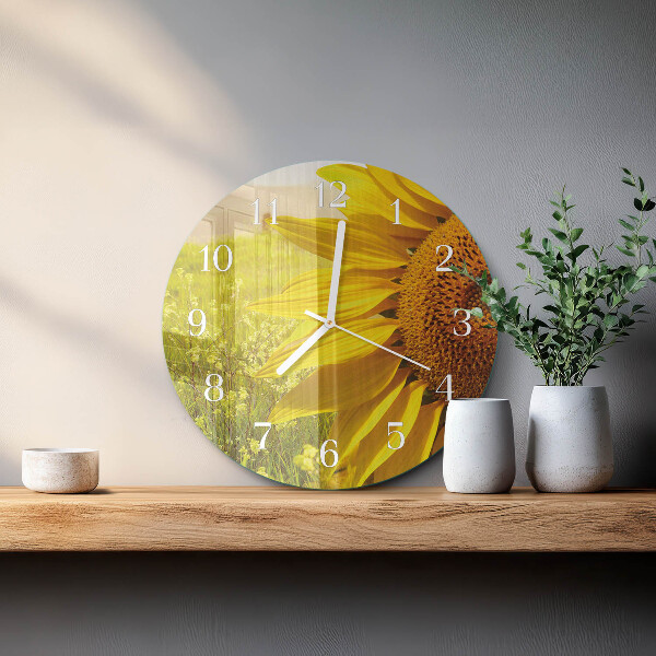 Reloj de pared redondo Girasol