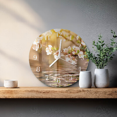 Reloj de pared redondo Flores