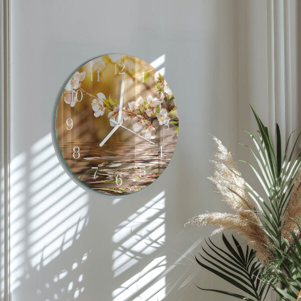 Reloj de pared redondo Flores