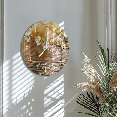 Reloj de pared redondo Flores