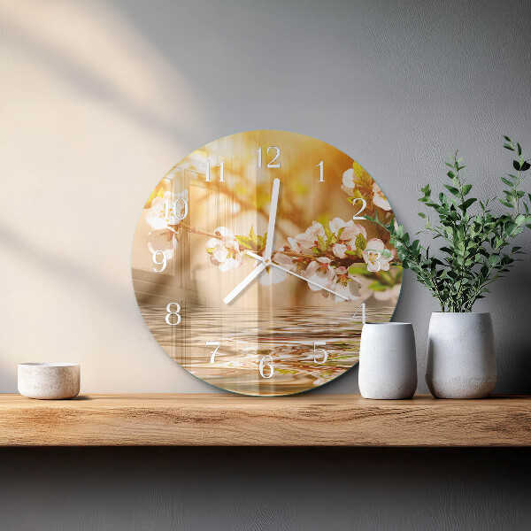 Reloj de pared redondo Flores