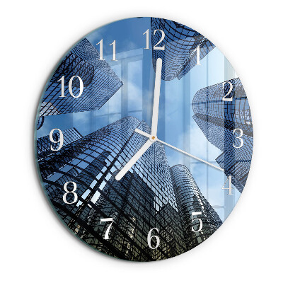 Reloj de pared redondo Edificios de cristal