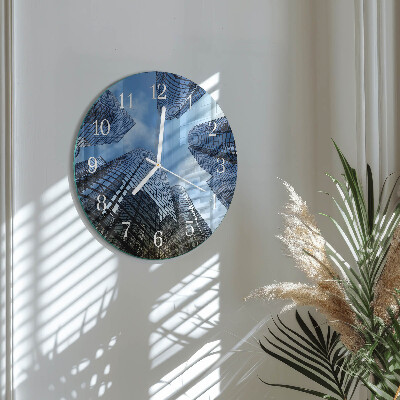 Reloj de pared redondo Edificios de cristal