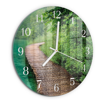 Reloj de pared redondo Pasarela de madera