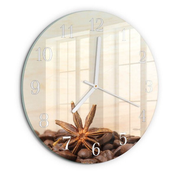 Reloj de pared redondo Granos de café