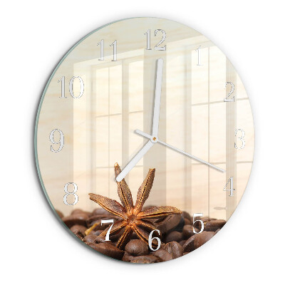 Reloj de pared redondo Granos de café