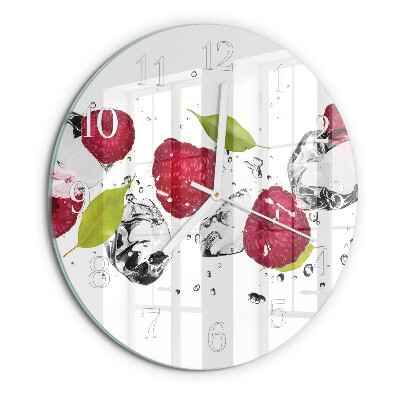 Reloj de pared redondo Frambuesas