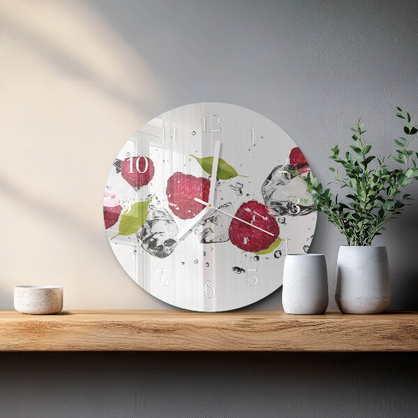 Reloj de pared redondo Frambuesas