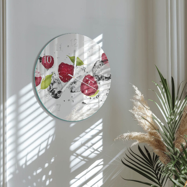 Reloj de pared redondo Frambuesas