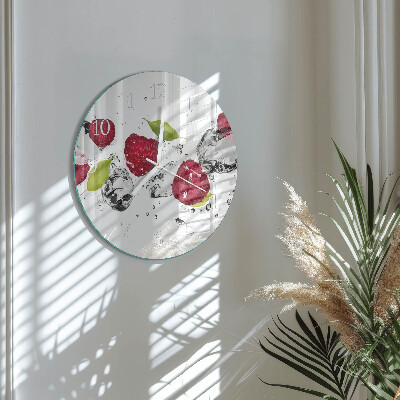 Reloj de pared redondo Frambuesas