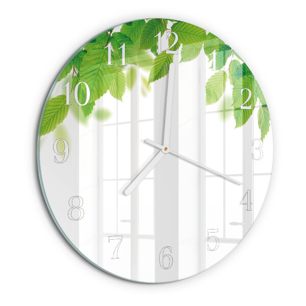 Reloj de pared redondo Hojas