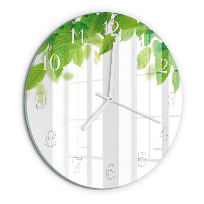 Reloj de pared redondo Hojas
