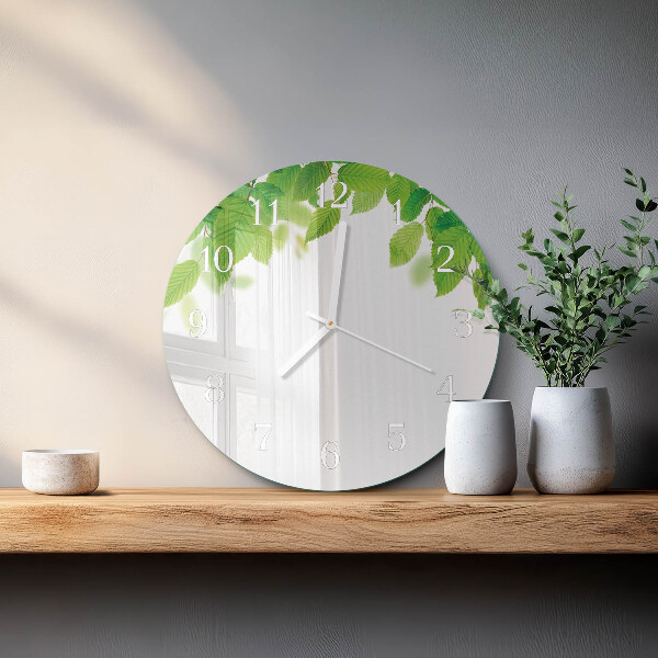 Reloj de pared redondo Hojas