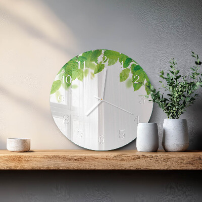 Reloj de pared redondo Hojas