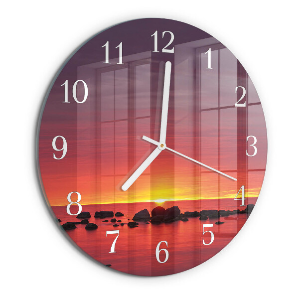 Reloj de pared redondo Atardecer