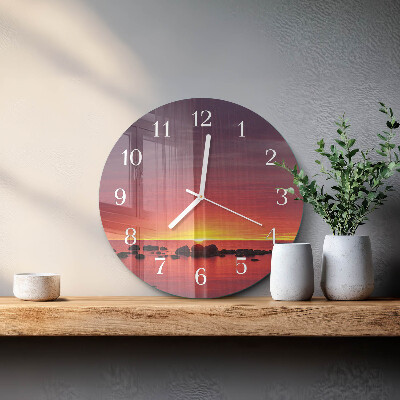 Reloj de pared redondo Atardecer