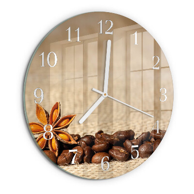 Reloj de pared redondo Granos de café