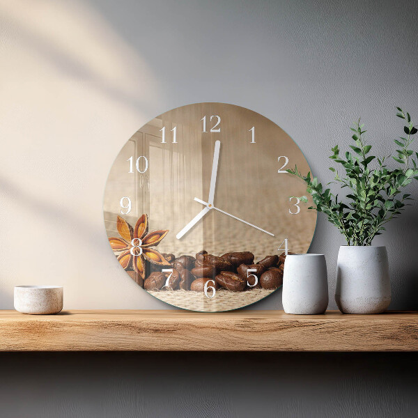 Reloj de pared redondo Granos de café