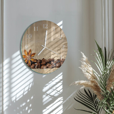 Reloj de pared redondo Granos de café