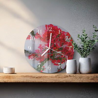 Reloj de pared redondo Flores